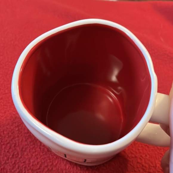 Rae Dunn ELF mug white with black writing and red interior - Picture 4 of 5